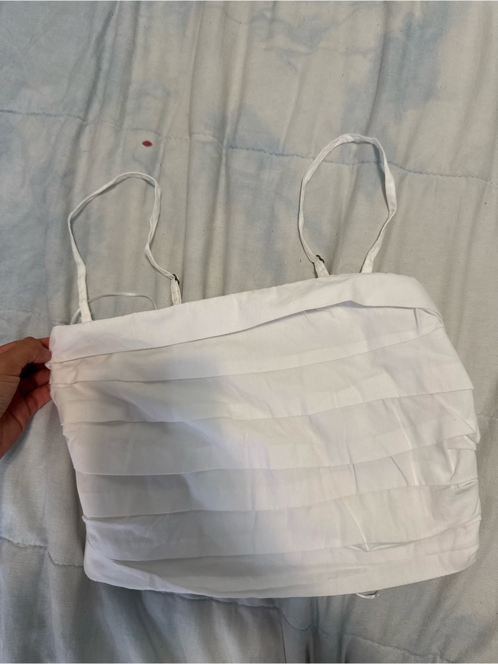 Abercrombie & Fitch White Layered Spaghetti Strap Top